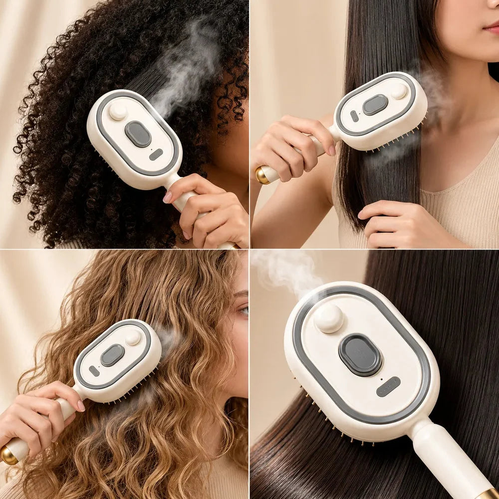 Brosse Électrique Brumisatrice Démêlante avec Massage Jolinova™