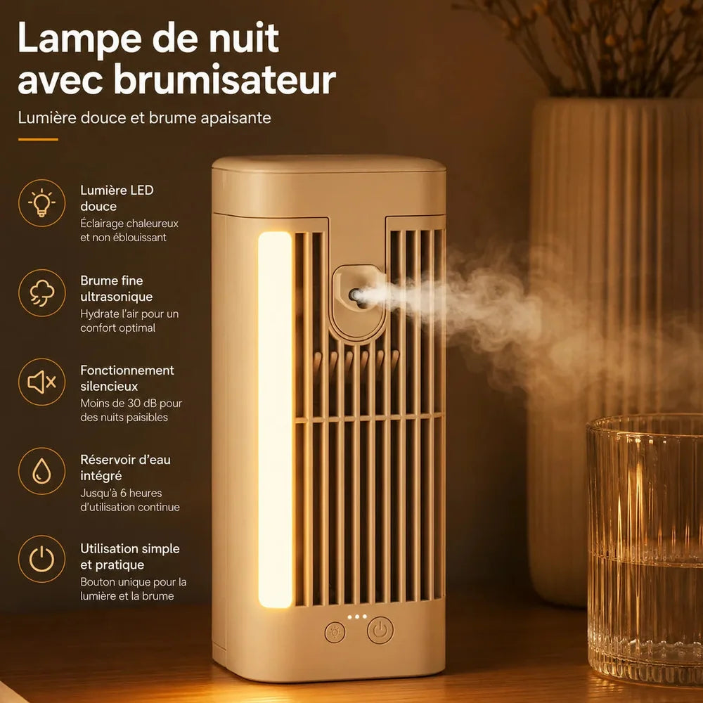 Climatiseur Mobile Sans Évacuation Silencieux avec Veilleuse Jolinova™