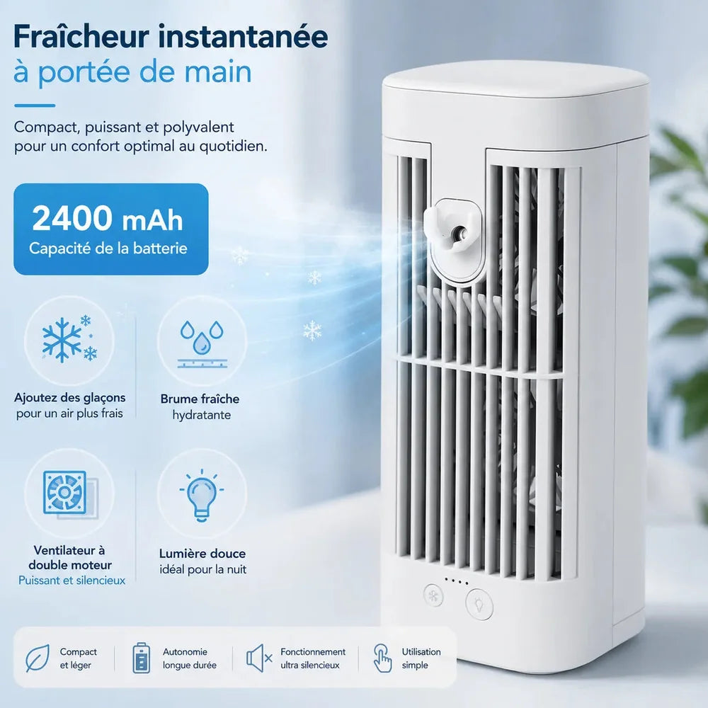 Climatiseur Mobile Sans Évacuation Silencieux avec Veilleuse Jolinova™