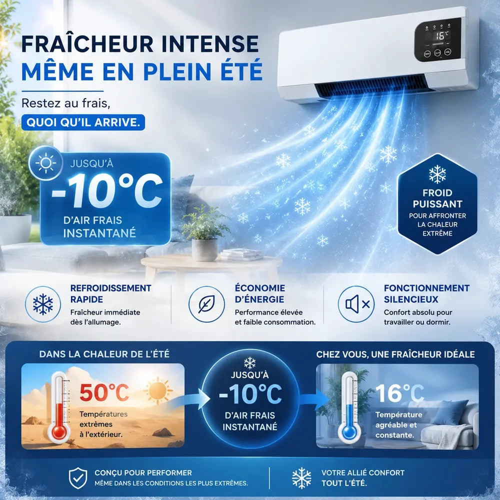 Climatiseur Mobile Sans Évacuation Silencieux Mural 2000W Jolinova™