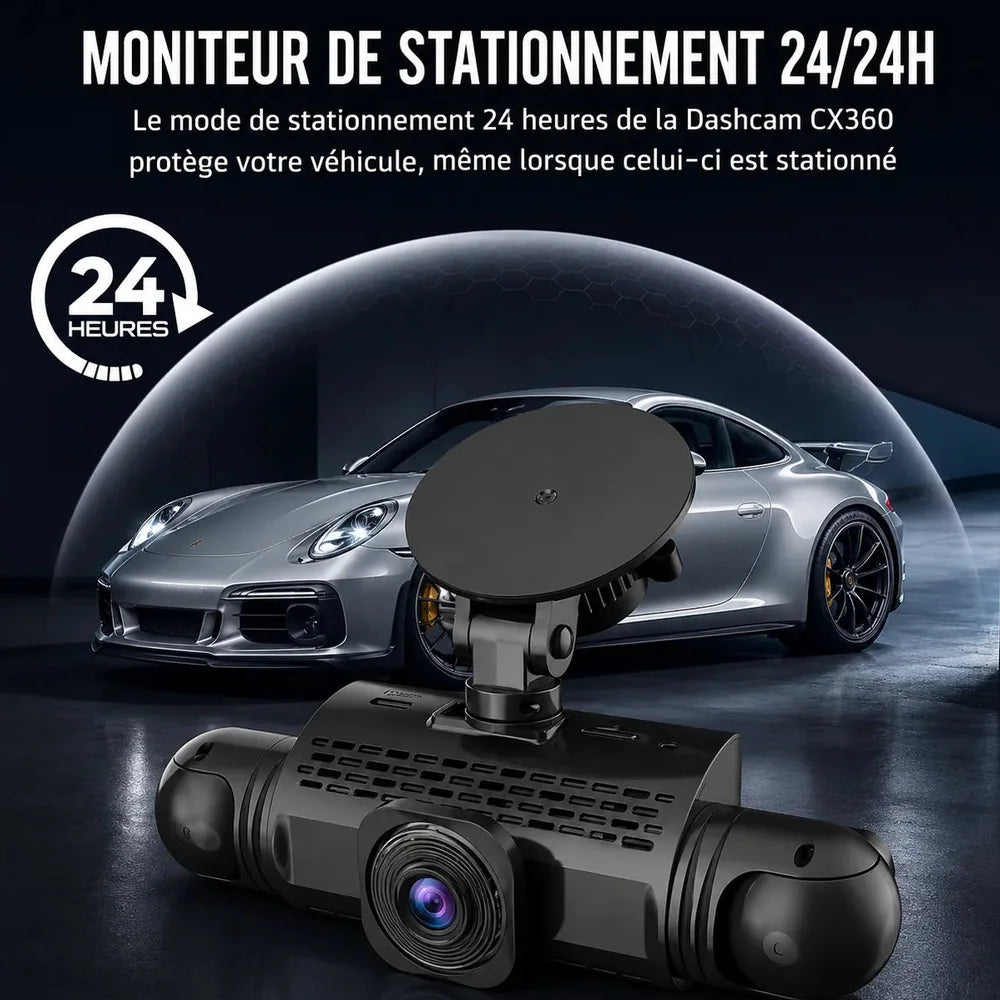 Dashcam Voiture 360° Full HD avec Vision Nocturne Jolinova™