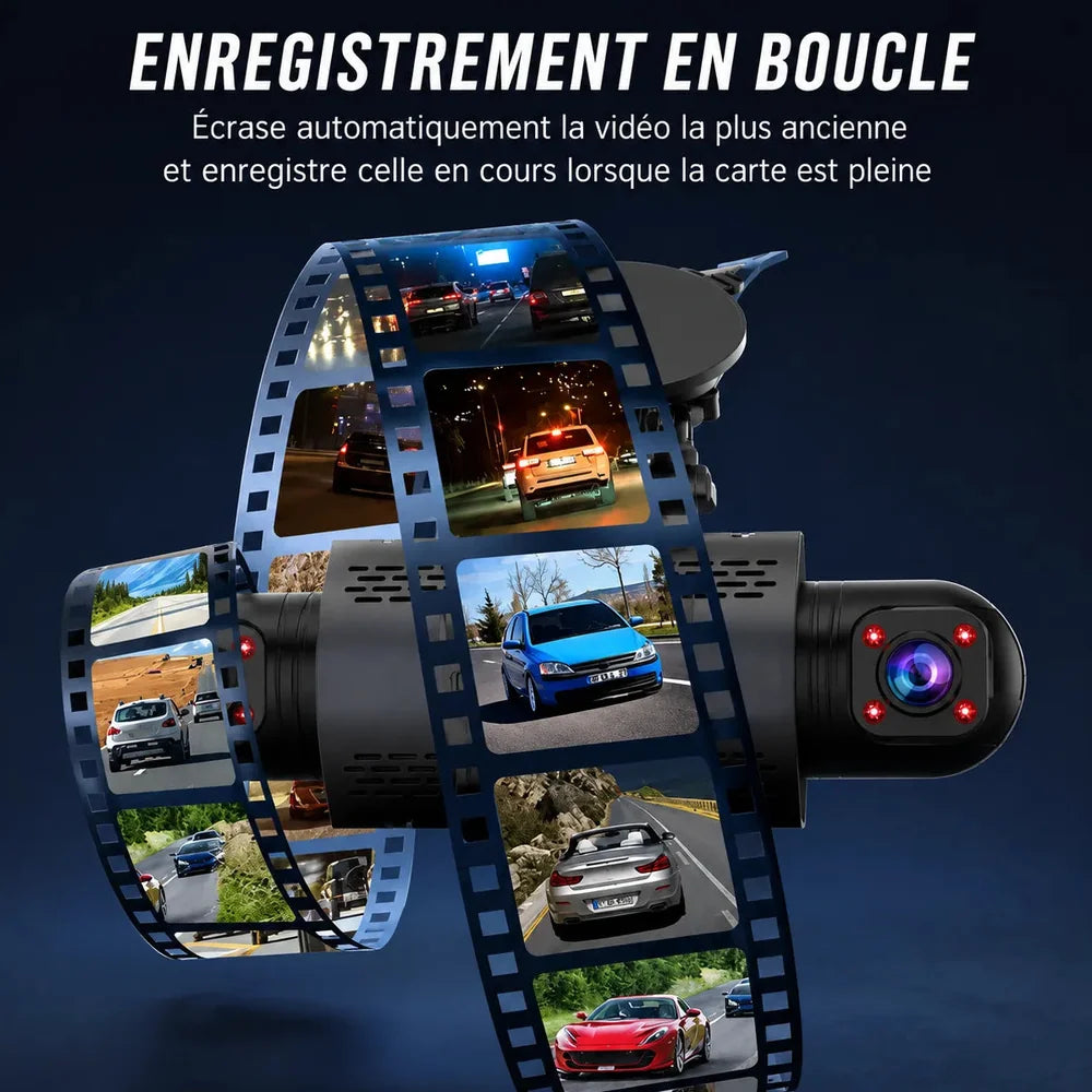 Dashcam Voiture 360° Full HD avec Vision Nocturne Jolinova™