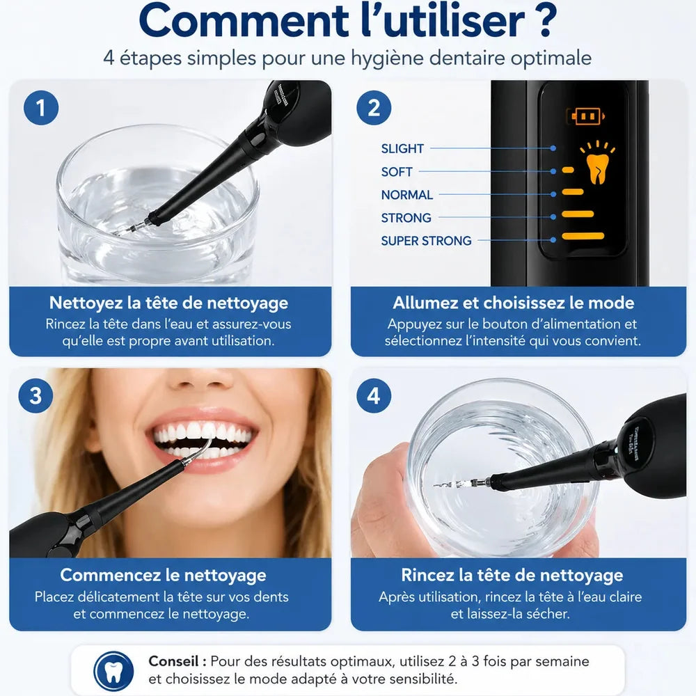 Détartreur Dentaire Électrique à Ultrasons avec 5 Intensités Jolinova™