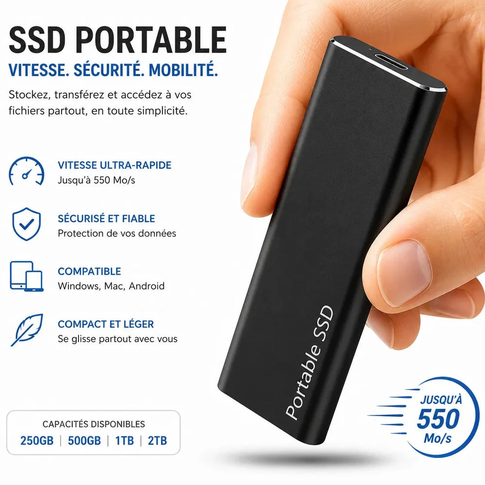 Disque Dur Externe 4 To USB — C Portable Jolinova™