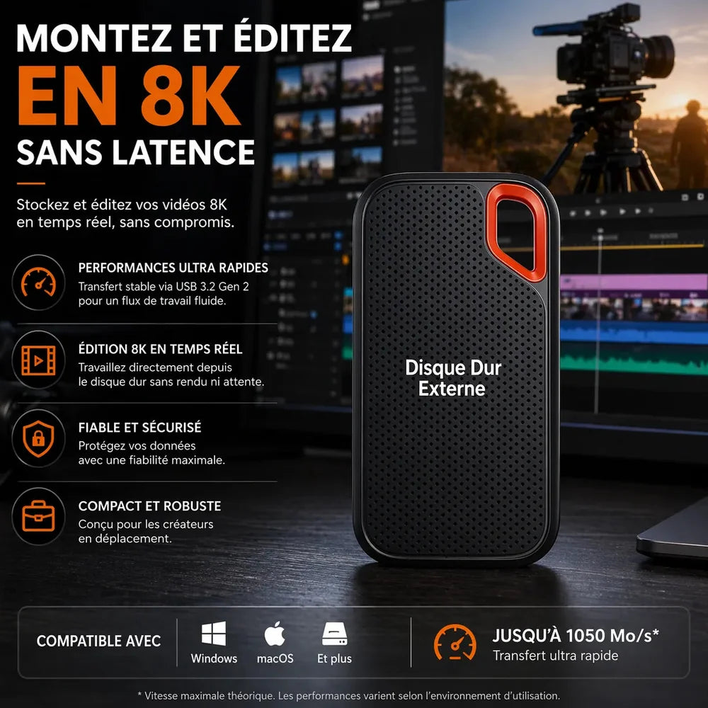 Disques Durs Externes SSD Stockage Compact et Ultra Rapide Jolinova™