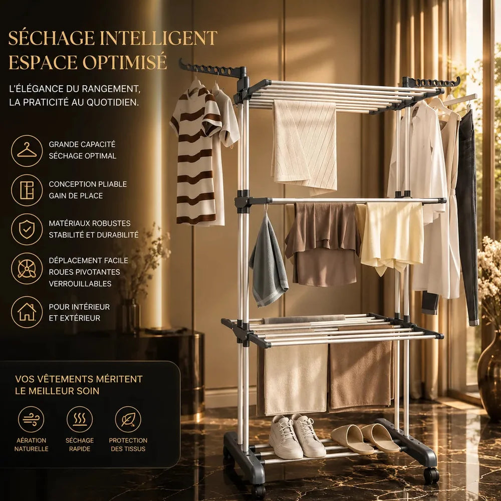 Etendoir linge pliable pour exterieur Jolinova™