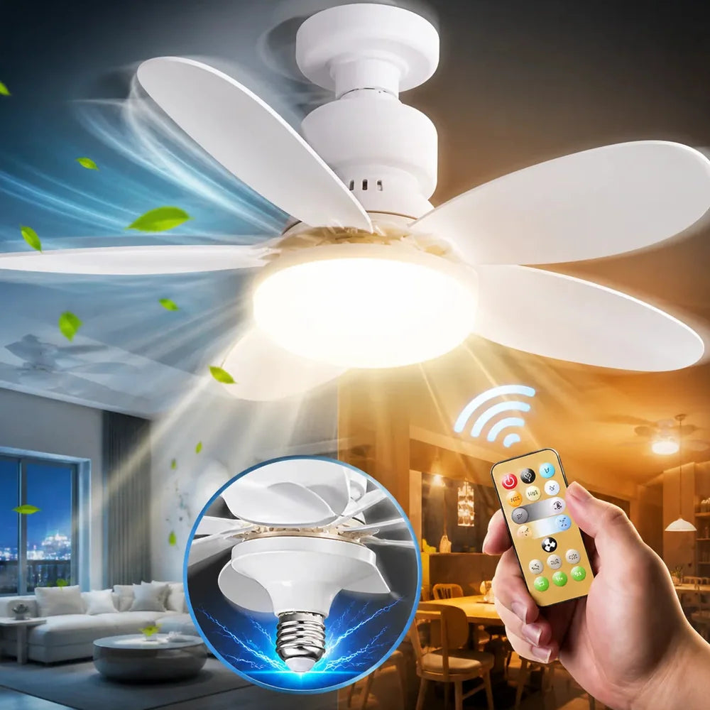 Lustre ventilateur — Plafonnier ventilateur LED télécommande Jolinova™