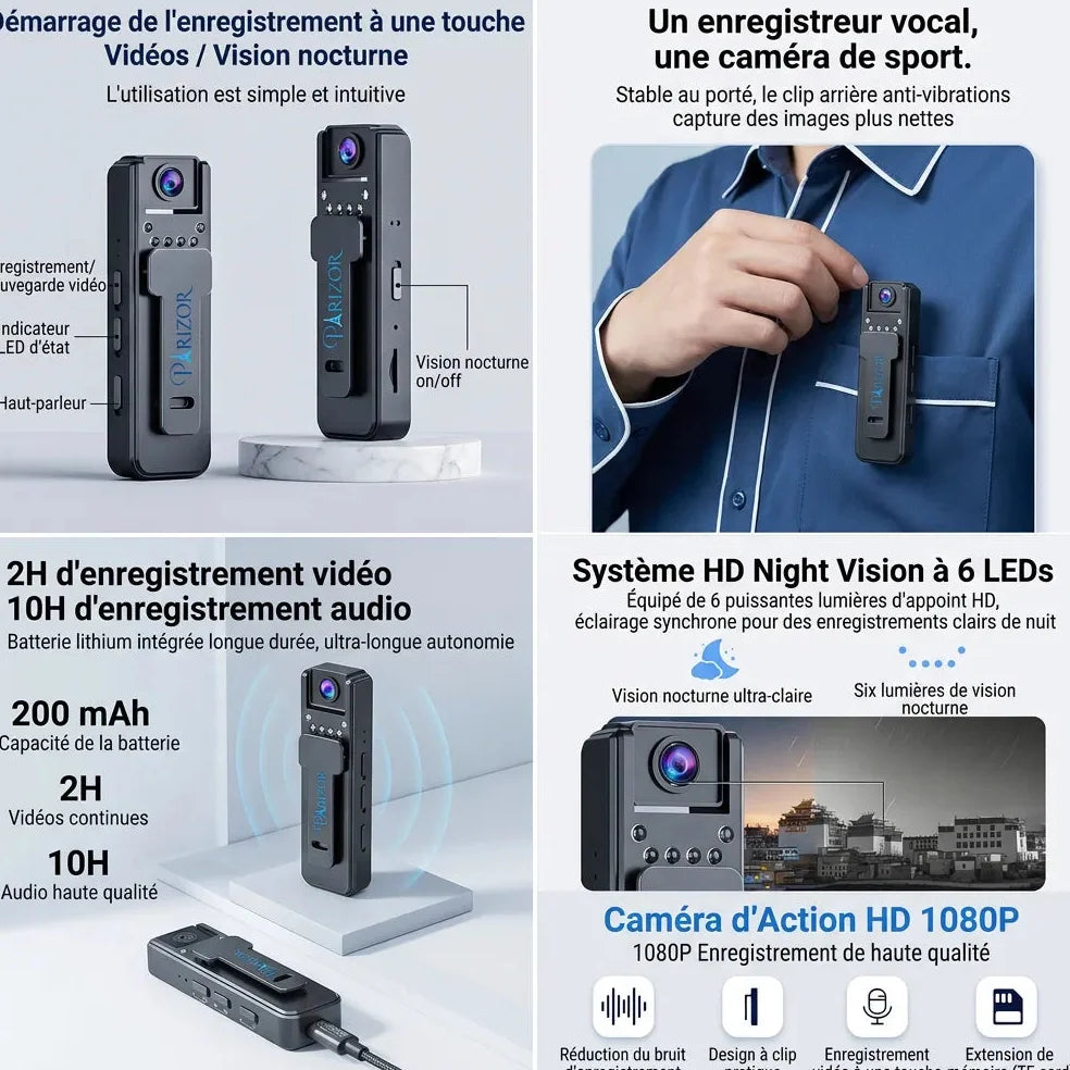 Mini caméra de surveillance, caméra espion portable, camera miniature Jolinova™