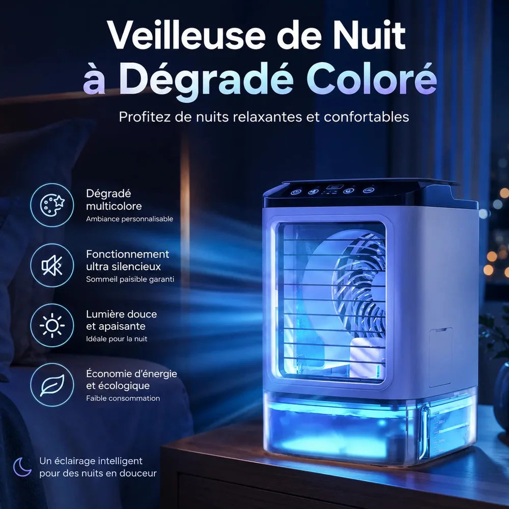 Mini Climatiseur Mobile Sans Évacuation Silencieux avec Humidificateur Jolinova™