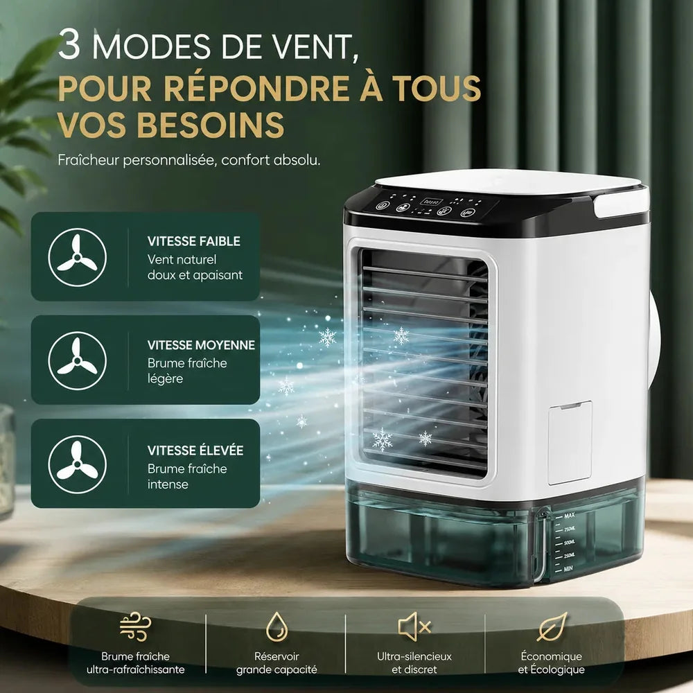 Mini Climatiseur Mobile Sans Évacuation Silencieux avec Humidificateur Jolinova™