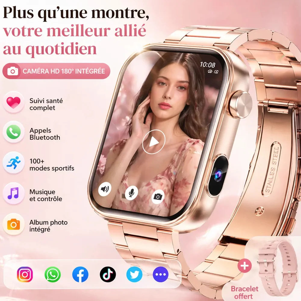 Montre connectée femme sport avec Caméra HD Jolinova™