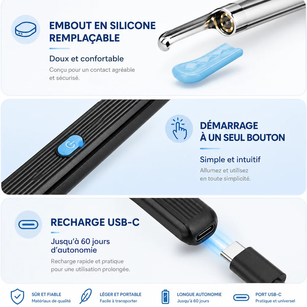Nettoyeur d’Oreille Intelligent avec Caméra HD WiFi Jolinova™