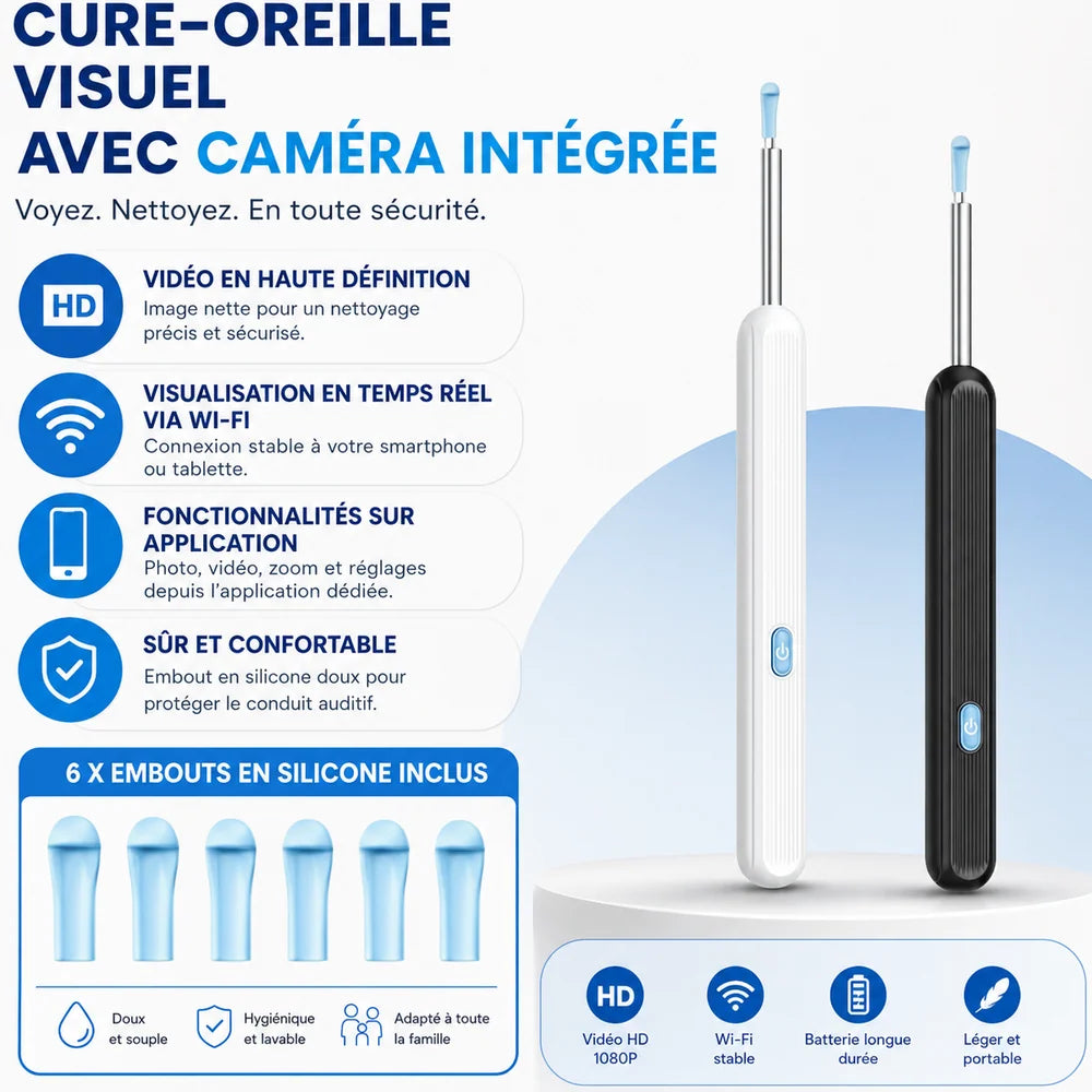 Nettoyeur d’Oreille Intelligent avec Caméra HD WiFi Jolinova™