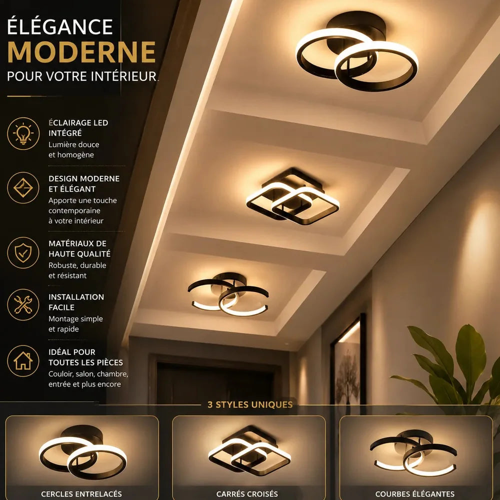 Plafonnier à LED Design avec lumière 3 couleurs Jolinova™