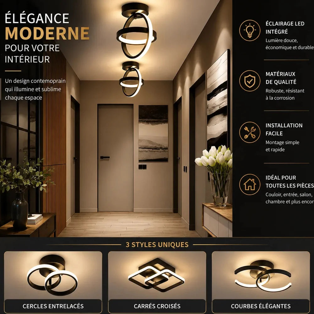 Plafonnier à LED Design avec lumière 3 couleurs Jolinova™