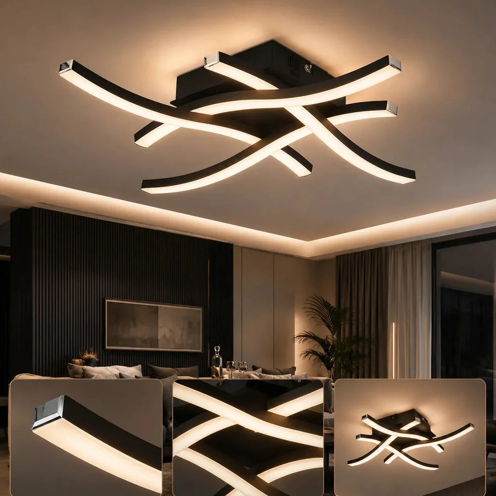 Plafonnier à LED Incurvé Moderne pour Salon, Chambre et Cuisine Jolinova™