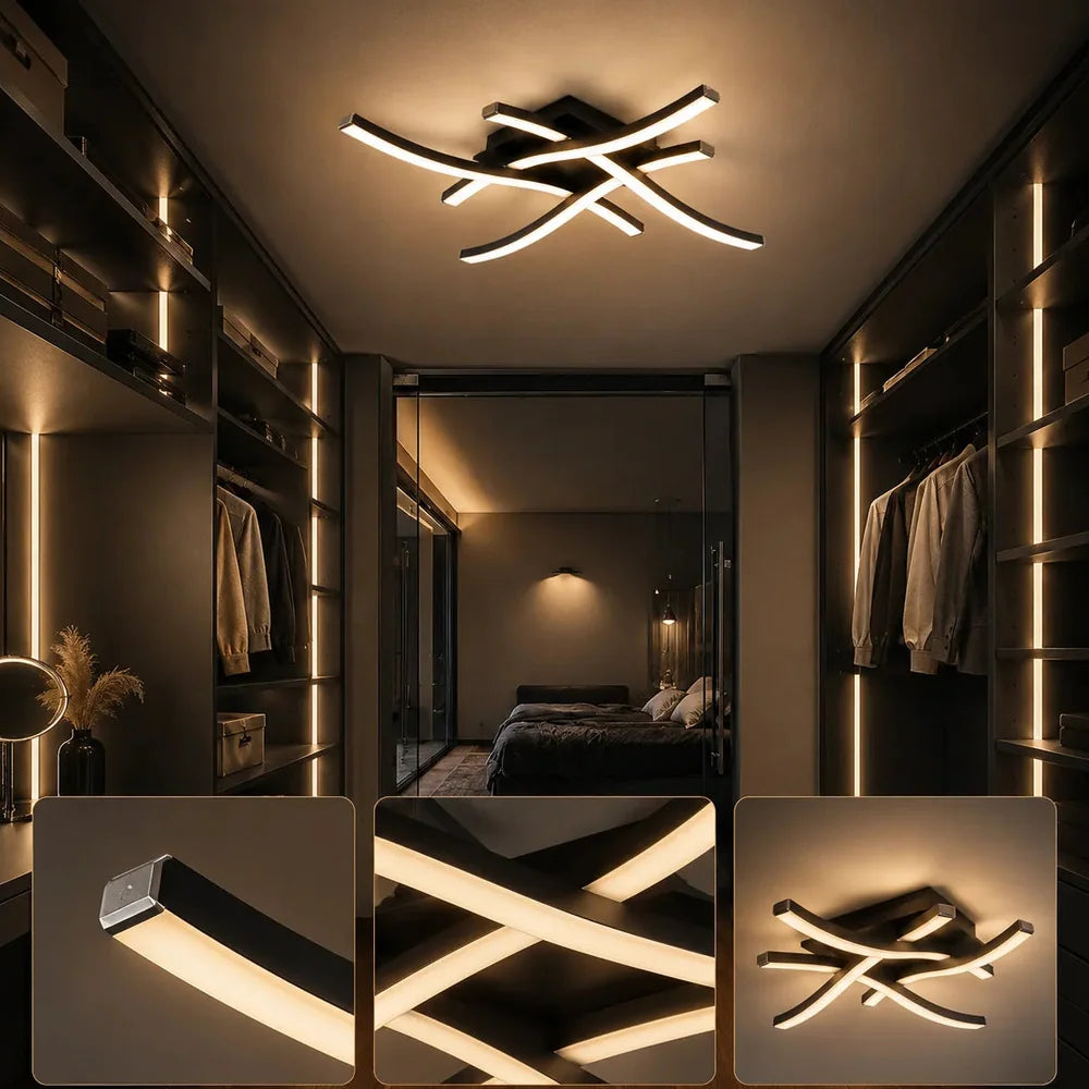 Plafonnier à LED Incurvé Moderne pour Salon, Chambre et Cuisine Jolinova™