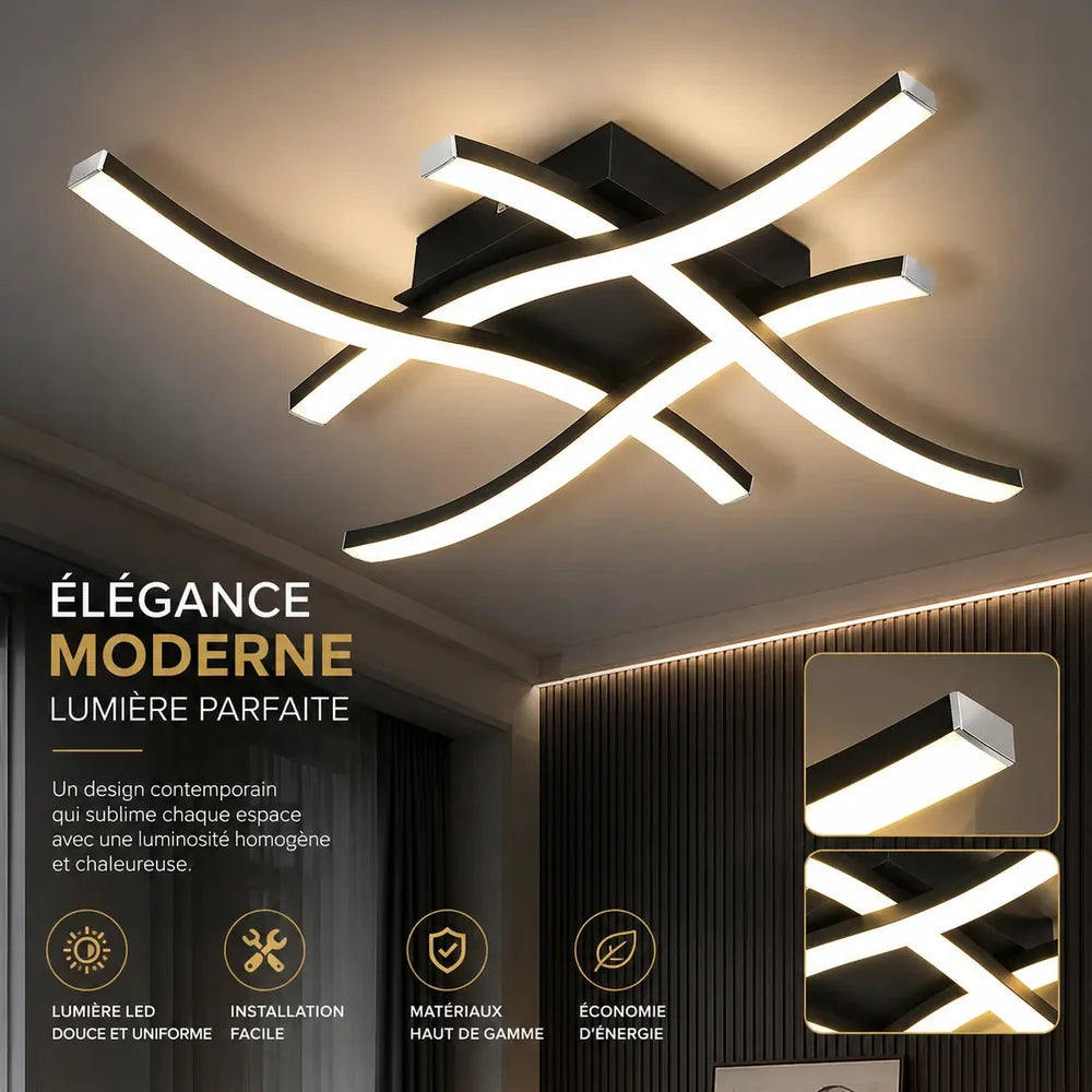 Plafonnier à LED Incurvé Moderne pour Salon, Chambre et Cuisine Jolinova™