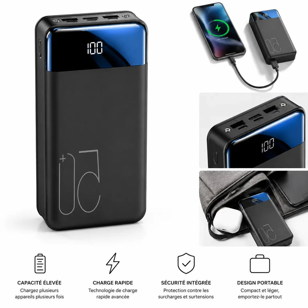 Power Bank Haute Capacité 100 000 mAh avec Charge Rapide Jolinova™