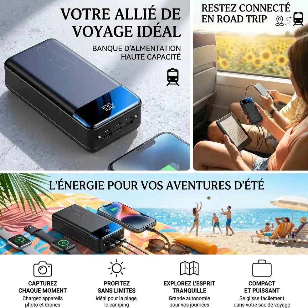 Power Bank Haute Capacité 100 000 mAh avec Charge Rapide Jolinova™