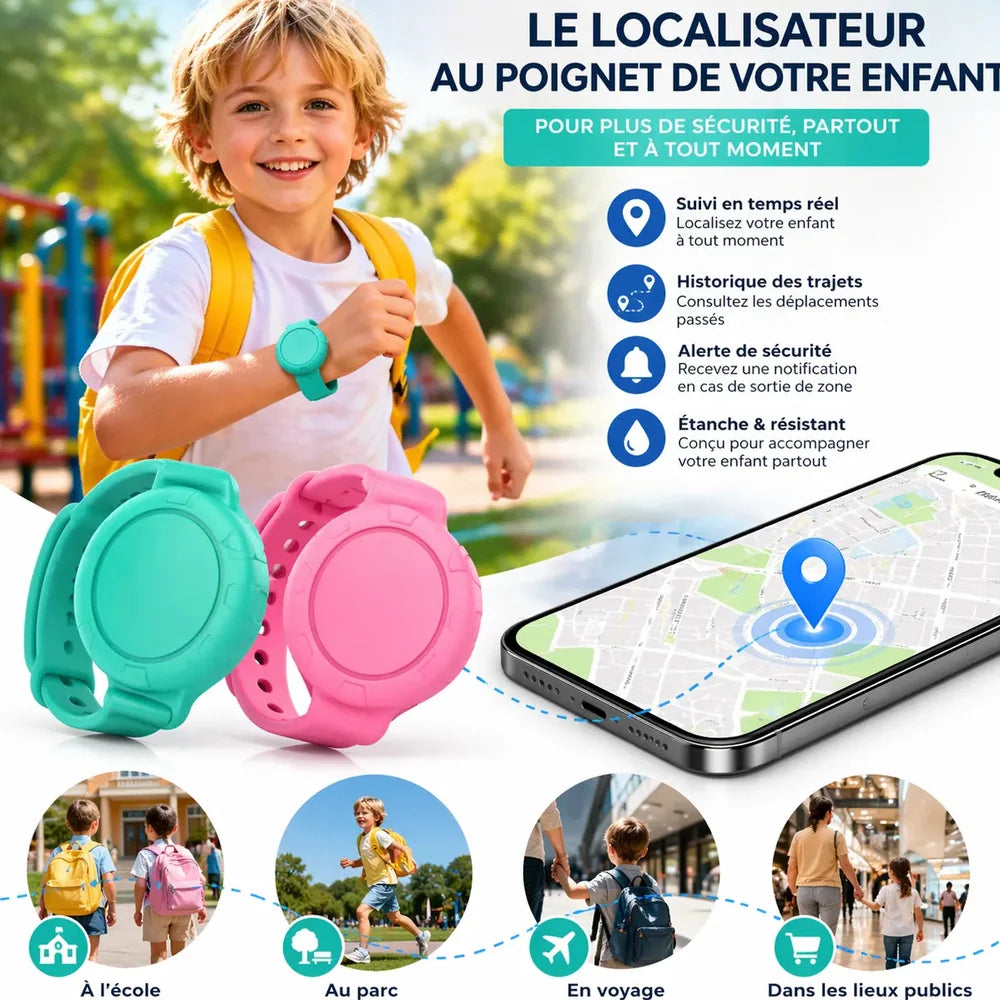 Traceur GPS enfant sans abonnement — Étanche IP68 Jolinova™