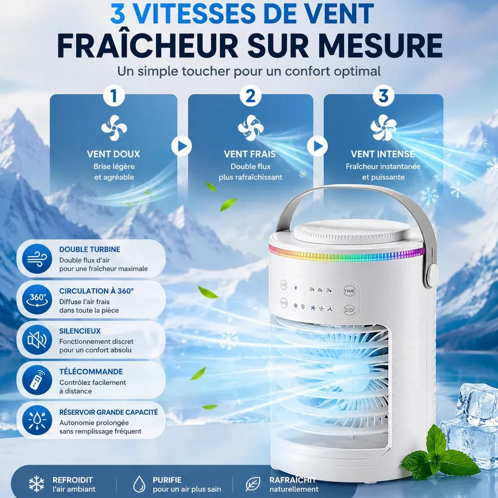 Ventilateur Brumisateur Refroidisseur d'Air Climatiseur Mobile USB — FrostAir Glacéa Jolinova™
