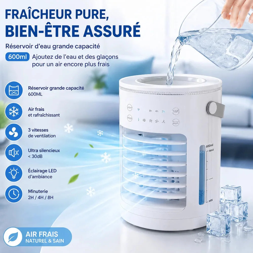 Ventilateur Brumisateur Refroidisseur d'Air Climatiseur Mobile USB — FrostAir Glacéa Jolinova™