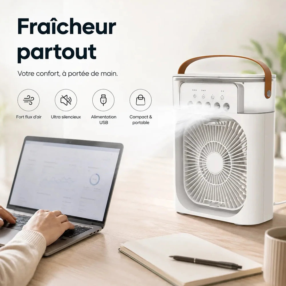 Ventilateur Brumisateur Refroidisseur d'Air Climatiseur Mobile USB Jolinova™
