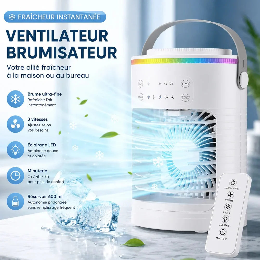 Ventilateur Brumisateur Refroidisseur d'Air Climatiseur Mobile USB — FrostAir Glacéa Jolinova™