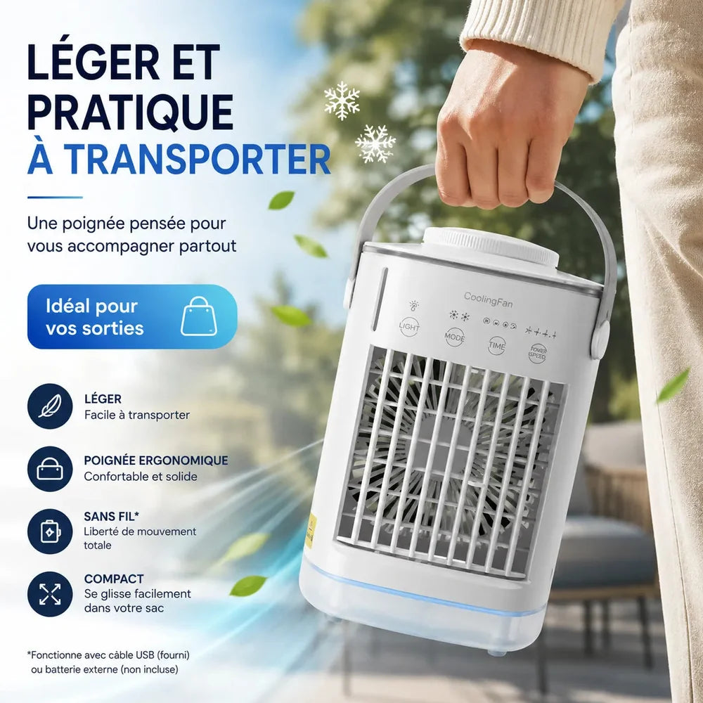 Ventilateur Brumisateur Refroidisseur d'Air Climatiseur Mobile USB — FrostAir Glacéa Jolinova™
