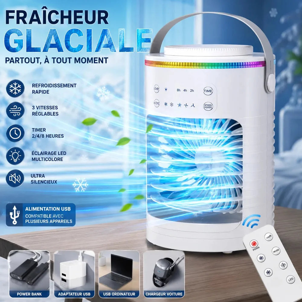 Ventilateur Brumisateur Refroidisseur d'Air Climatiseur Mobile USB — FrostAir Glacéa Jolinova™