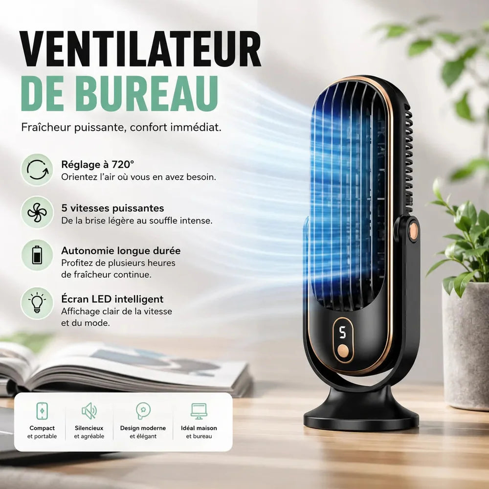 Ventilateur Rafraichisseur d Air Portable USB Double Moteur Jolinova™