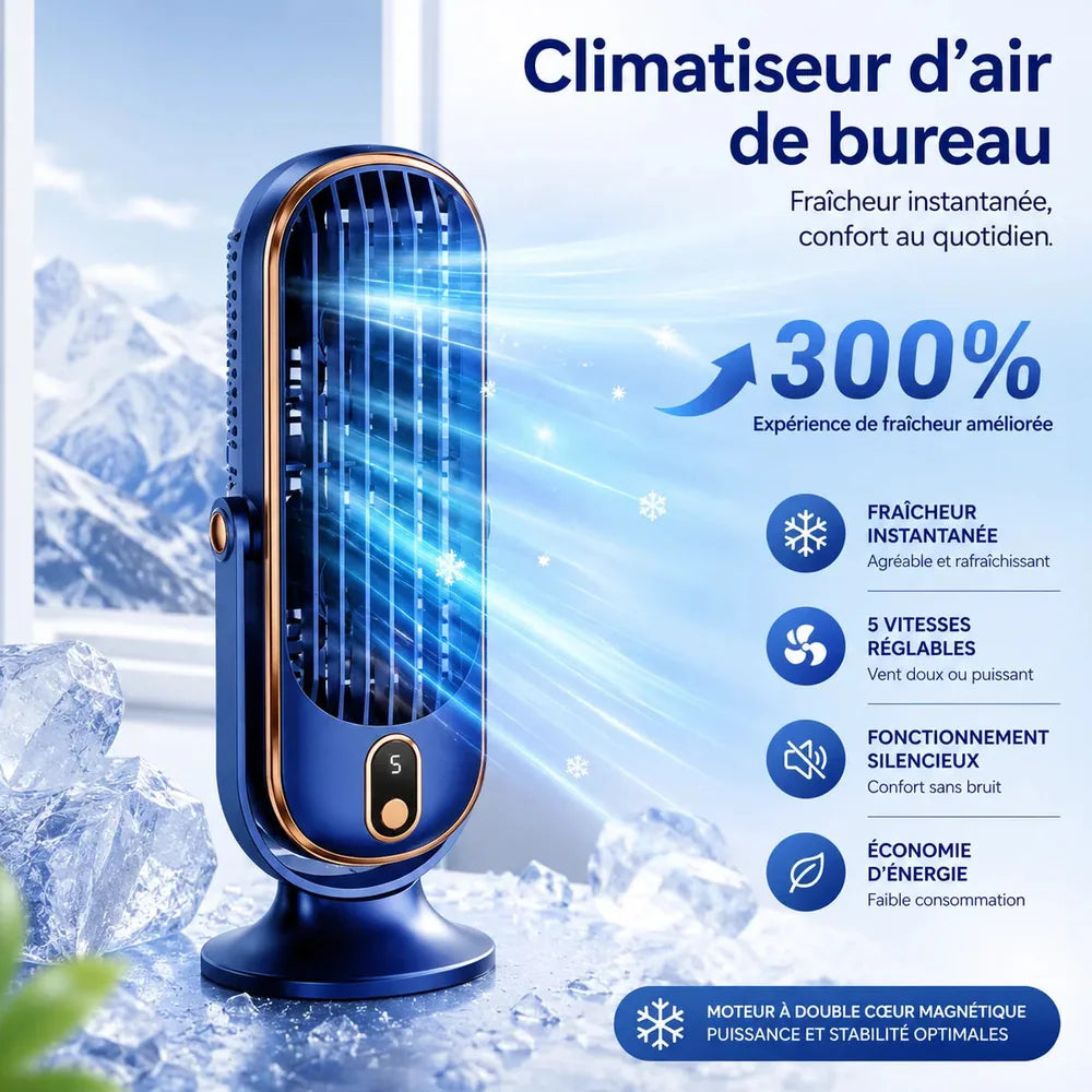 Ventilateur Rafraichisseur d Air Portable USB Double Moteur Jolinova™